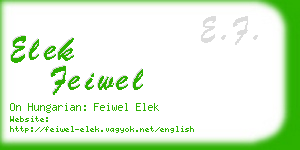 elek feiwel business card